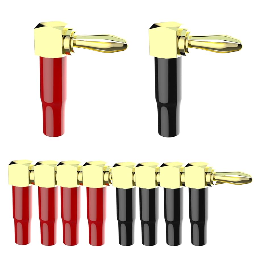 Amazon | Cleqee l型 バナナプラグ 24k 金メッキオーディオ